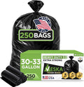 Veska 30-33 Gallon Trash Bags Heavy Duty | 250 Bags Mega-ValuePack | Black Large Trash Bags 30 Gallon - 32 Gallon - 33 Gallon.