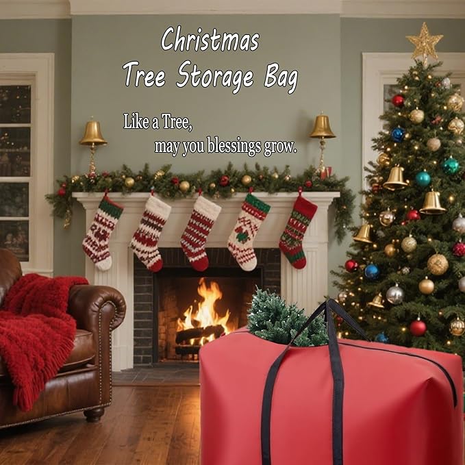 Small Christmas Tree Storage Bag Heavy Duty Christmas Tree Bag for 3FT/4FT/5FT Detachable Christmas Tree 600D Oxford Waterproof Dusty-Proof with 2 Reinforced Handle,Large Zipper Opening