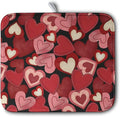 Kwlegh Valentine Dish Drying Mat for Kitchen Counter Red Black Love Heart Drying Pad Microfiber Absorbent Coffee Bar Mat Heat Resistant Countertop Protector Dishes Drainer Mat 16x18 Inch
