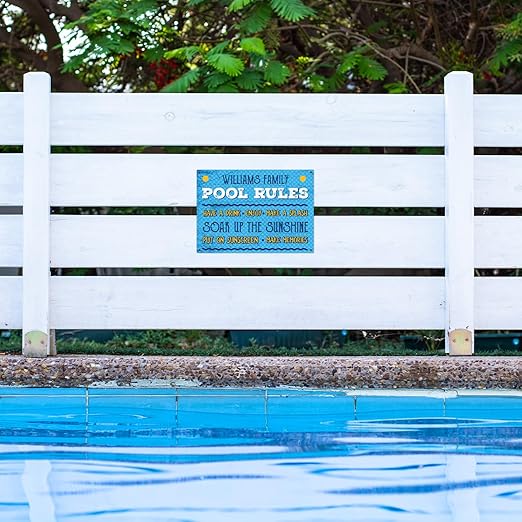 Custom Pool Sign, Pool Rules Make A Splash For Pool Décor Sign, 10x14 Inches, Rust Free .040 Aluminum, Fade Resistant, Made in USA by Sigo Signs