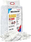 Premium White T-Shirt Cleaning Rags (5 lbs. Bag) – White Cotton Rags for Cleaning, Staining, Painting, Oil, Grease & Dust Removal – Shop Rags Bulk for Multipurpose use