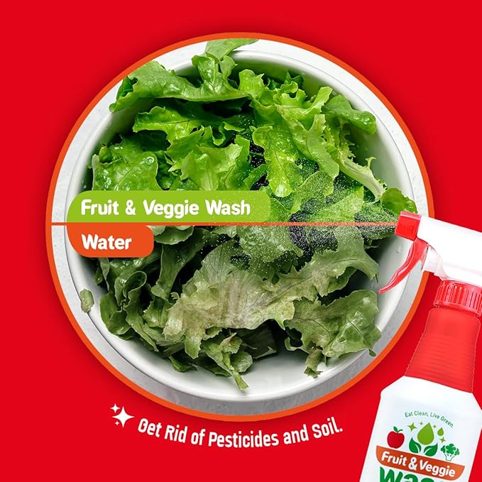 Dr. Robaina Fruit & Veggie Wash – Produce Cleaner Spray 32 fl oz | Removes Waxes & Harmful Residue | No Aftertaste | Baby-Safe Plant-Based Formula | Made in USA