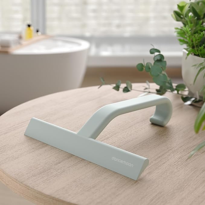 dancemoon JustHang Shower Squeegee for Glass Doors, All-One-Piece Silicone with Built-in Hook Design for Easy Hanging, Household Window Mirror Squeegee for Bathroom, Glass, Kitchen, Tile Wall, Car