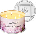4EVER Scented Candles | 4-Wick 18oz Soy Wax Candle | Up to 50Hrs Clean Burn | Aromatherapy Candles for Home Scented | Gifts for Women & Mom, Lilac Blossom