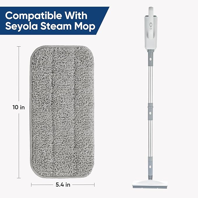 Seyola Steam Mop Pads for Floor Cleaning, Washable and Reusable Replacement Mop Pads 6pack