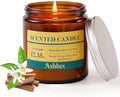 Orange Blossom and Sandalwood Candle,12.35oz Scented Candles with 8% Essential Oils,70 Hour Burn Time Soy Wax Candles for Home Decor,Reading,Jar Candle Gifts for Women and Men