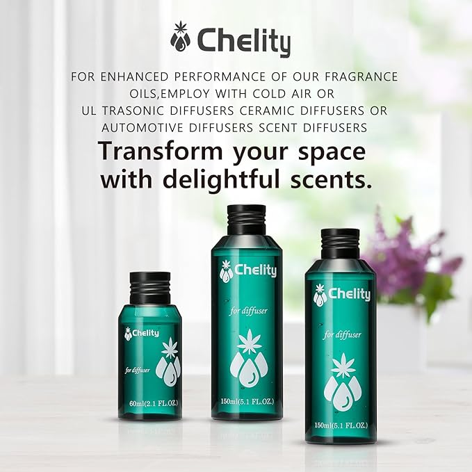 Chelity Santal Diffuser Oil (1033) - Inspired by Santal 33 - Premium Sandalwood Fragrance Oil for Waterless & Ultrasonic Diffusers - Luxury Home Scents, Candle & Soap Making(2.1 Fl Oz Santal)