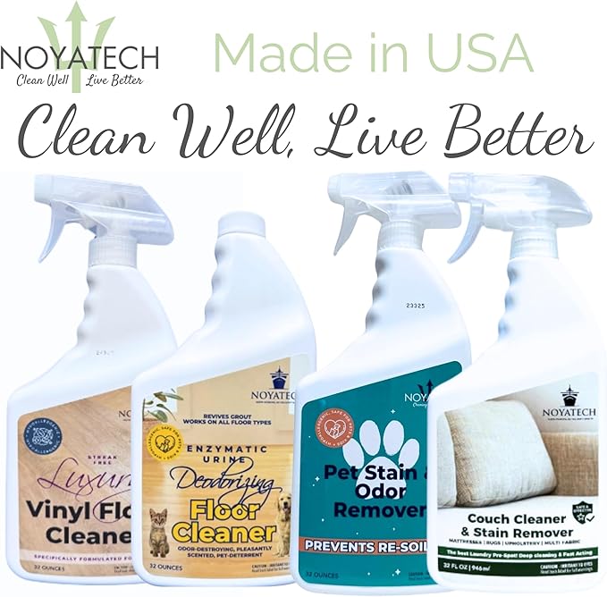NOYATECH Pet Floor Cleaner – Enzyme Powered Odor Eliminator. Floor Cleaner for Mopping – Removes Urine & Stains – Deep Cleaner for Floors & Grout – Commercial-Grade Concentrate
