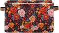 ALAZA Beautiful Flower Floral Print Foldable Storage Box Storage Basket Organizer Bins with Handles for Shelf Closet Living Room Bedroom Home Office 1 Pack