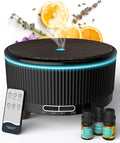 Diffusers for Essential Oils Large Room with Remote, 500ml Aromatherapy Diffuser, 7 Colors Changed Black