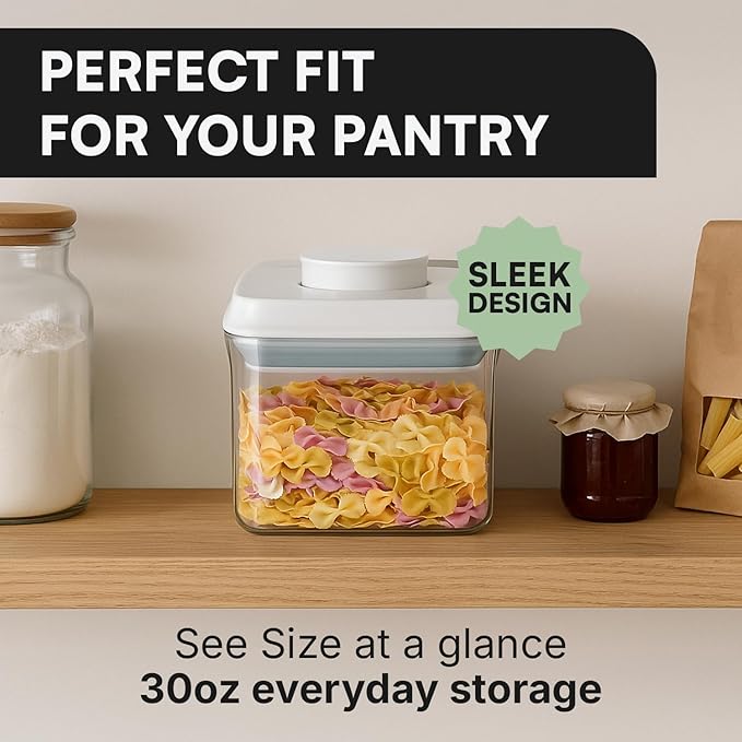 iChewie Bop Top | Airtight Meal Prep Containers with Lids | Food Storage Container Sets | Snack and Overnight Oats Fridge Organizer | Pantry and Kitchen Organization