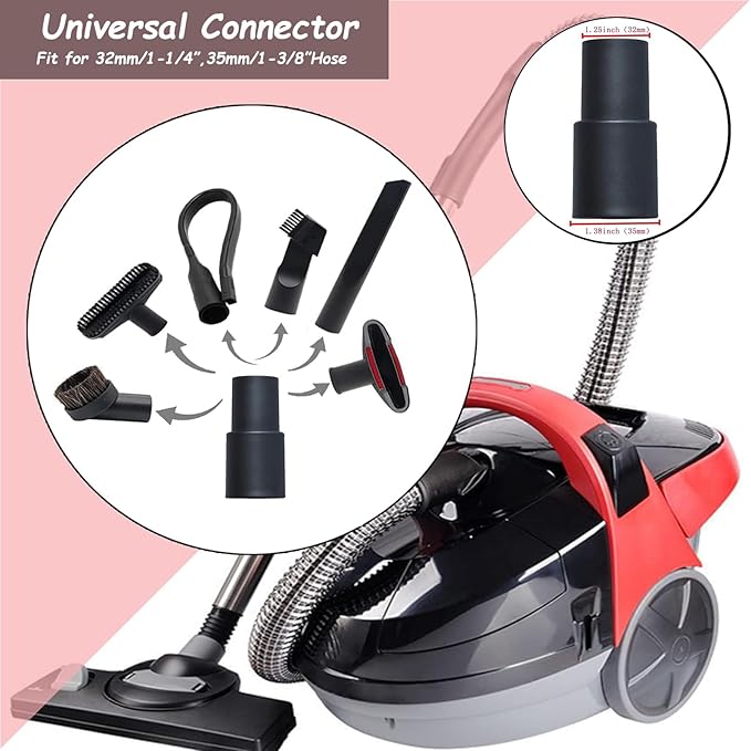 9 Pcs Universal Shop Vac Accessories Kit 1 1/4 inch & 1 3/8 inch Shop Vac Attachments with Wet Dry Plastic Vacuum Hose Adapter Extension tube for Vacuum Cleaners Accessories