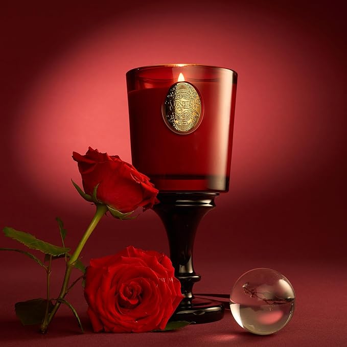 M&SENSE Natural Strong Soy Candle | Red Camellia & Vivid Red | 9.2 oz, 50H Burn Time | Candle Gift for Her | Scented Candle for Valentine’s Day