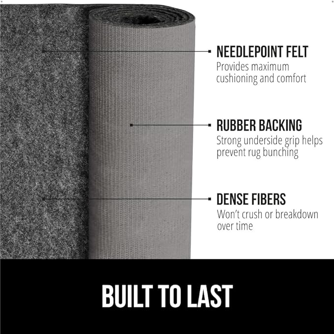 GORILLA GRIP Felt and Natural Rubber Stay in Place Slip Resistant Rug Pad, 1/8in Thick, 2x3 FT Protective Padding Under Area Rugs, Cushioned Gripper Pads, Carpet Runners, Hardwood Floors Protection