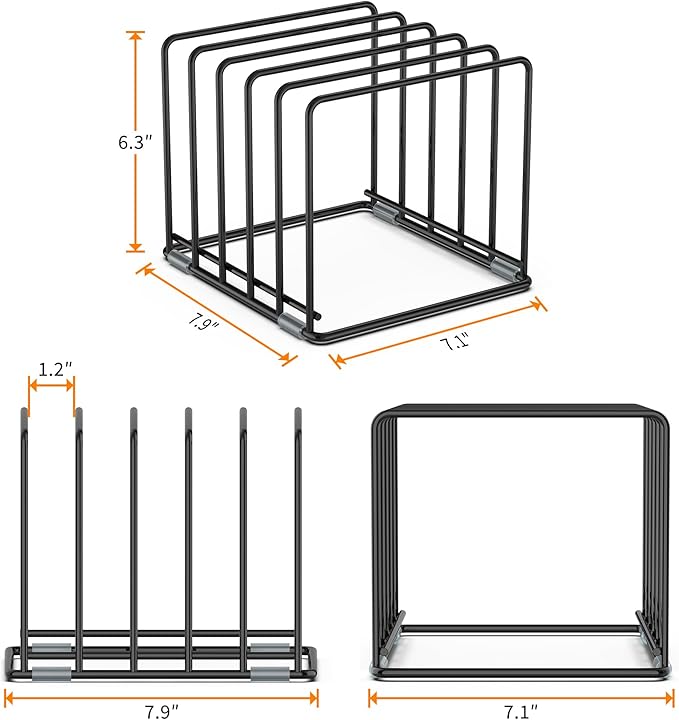 VAEKUCEAN Cutting Board Organizer, Kitchen Cabinet Organizer, Divided Rack with 5 Slots for Baking Trays, Cutting Boards - Cookie sheet Organizer Inside Cabinet, Baking Sheets Holder (large)