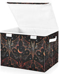 senya Halloween Baskets Collapsible Storage Bins with Lids, Goth Bat Star Storage Boxes Clothes Baskets for Organizing, B06D22020