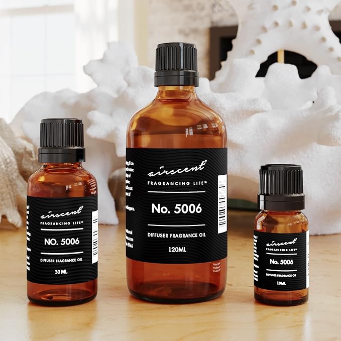 AirScent Diffuser Oil Inspired by TF's Ombre Leather - No. 5006 Perfume Dupe - Fragrance Oil Blend for Ultrasonic and Waterless Diffusers and Crafting - 10 ml, 0.34 fl oz Glass Bottle with Dropper