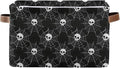ALAZA Sugar Skull Web Halloween Foldable Storage Box Storage Basket Organizer Bins with Handles for Shelf Closet Living Room Bedroom Home Office 1 Pack