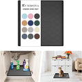 URMONA Under Sink Mat for Kitchen Waterproof, 19" x 19" Silicone Under Sink Mat for Shelf Liner Organizer, Cabinet Sink Protector Under Sink Liner for Bottom Kitchen, Bathroom(Black)
