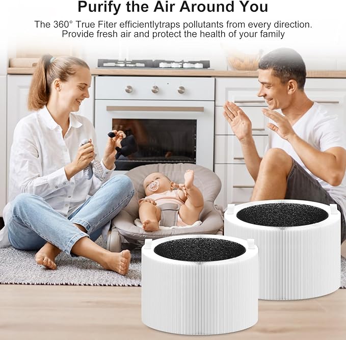 Blue Pure 411i/411a Max Replacement Filter Compatible with 411i/411a Max Smart Machine Blue Pure F4MAX, 3-in-1 Efficient Middle Filter and Activated Carbon Filters for Home Living Room, 2 Pack