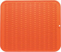 MicoYang Silicone Dish Drying Mat for Multiple Usage,Easy clean,Eco-friendly,Heat-resistant Silicone Mat for Kitchen Counter or Sink,Refrigerator or Drawer Liner Orange XL 18 inches x 16 inches