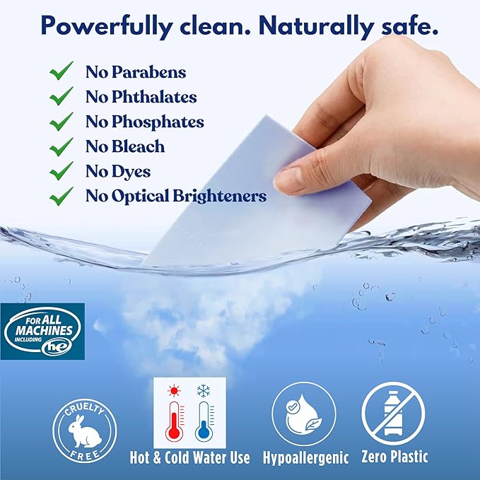Laundry Detergent Sheets Fresh Linen Scent - 60 Loads Eco Liquidless Soap - Travel-Friendly for Hot & Cold Cycles, Tackles Tough Stains & Odors - Gentle on Skin, 30 Sheets