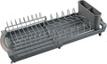 Dish Drying Rack Compact Expandable - A Space-Saving, Stainless Steel, Rust-Resistant Dish Drainer for Kitchen and Apartment Countertops/Sink Cabinets, Extendable from 11.42 to 19.9 inches (Gray)