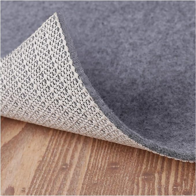 Non Slip Rug Pad Grippers - Round 4x4 Ft, 1/8" Thick, (Felt + Rubber) Double Layers Area Carpet Mat Tap, Provides Protection and Cushioning for Hardwood or Tile Floors
