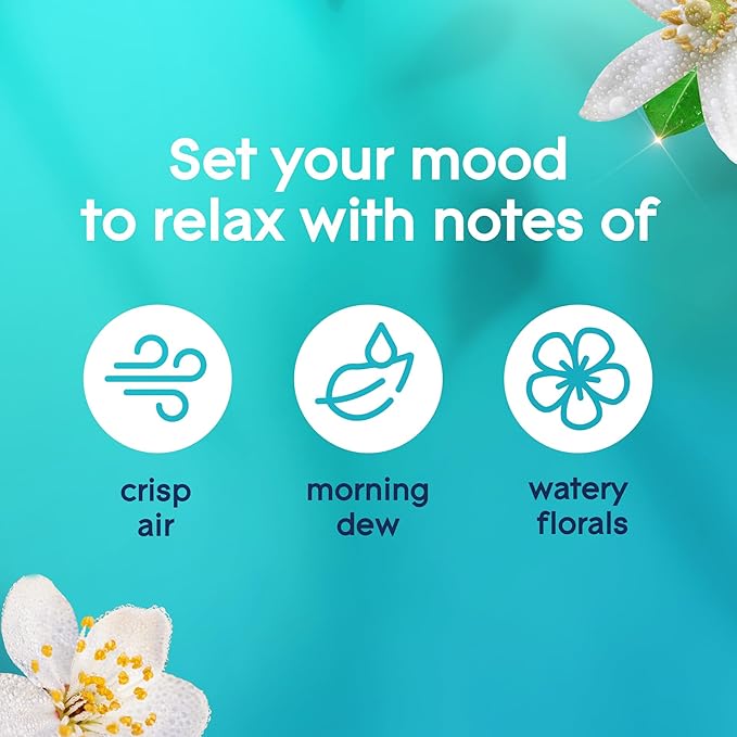 Glade 3-Wick Scented Candle Jar, Dewdrop Petals, Air Freshener Infused with Essential Oils, 6.8 Oz, 3 Count