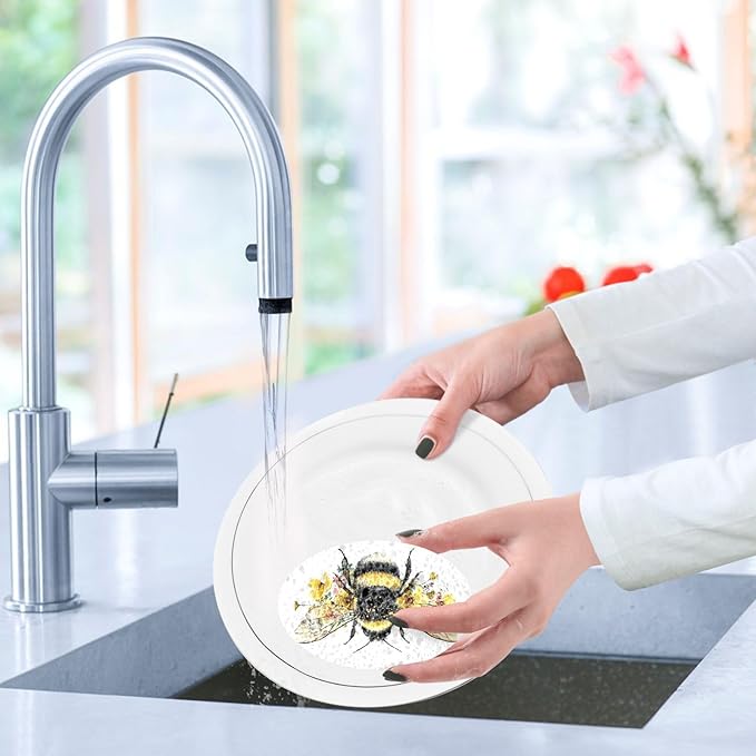 Kcldeci 3 Pack Kitchen Scrub Sponges Fluffy Bumblebee Kitchen Dish Sponge Non-Scratch Microfiber Sponge for Household Cleaning Dishes, Pots and Pans