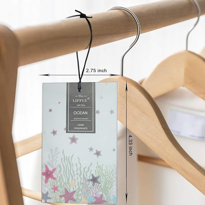 LIFFLY 14 Packs Ocean Scented Sachets for Drawers and Closets