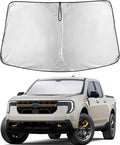Econour Windshield Sun Shade Custom Fit for Ford Maverick 2022-2024 2025 2026 Sun Shade Front Windshield Sun Visor Foldable Thicker 5-Layer Block Heat and Sun UV Rays | Car Visor Accessories
