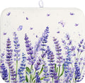 Purple Lavender Dish Drying Mat for Kitchen Counter Spring Summer Flower Floral Dishes Drainer Mats Absorbent Microfiber Dish Drying Pad Washable Dish Draining Mat Medium 16x18 Inch