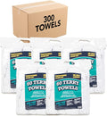 Arkwright TT60 Terry Cloth Towels for Cleaning - (Case of 300) 100% Cotton Washable Heavy Duty Bar Mop, Absorbent & Quick Drying, Bag of Rags for Kitchen, Auto Shop, and Garage, 14 x 17 in, White