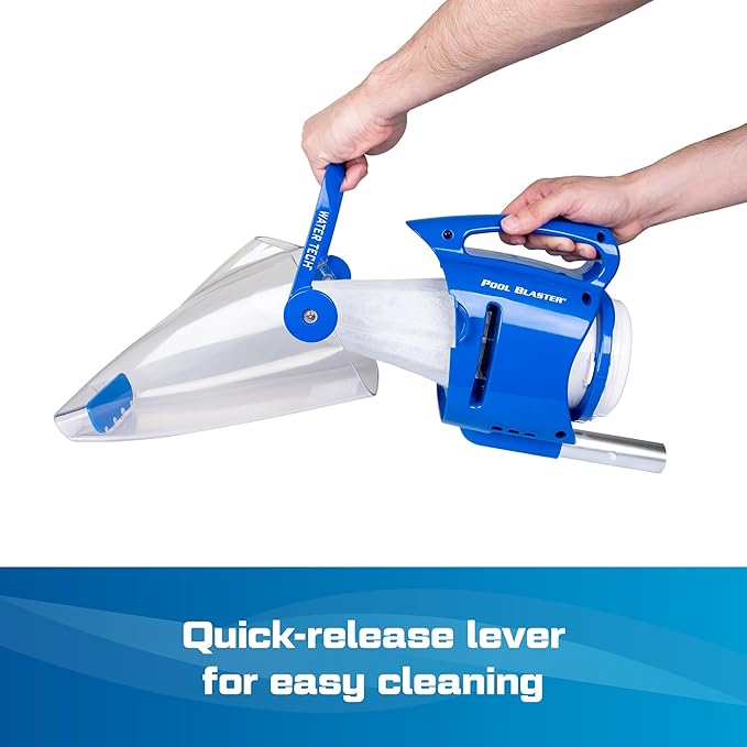 POOL BLASTER Centennial Cordless Pool Vacuum w/Pole Set - XL Debris Capacity & Advanced Filtration, Handheld Rechargeable Pool Cleaner for Sand, Silt & Leaves in Inground & Above Ground Pool