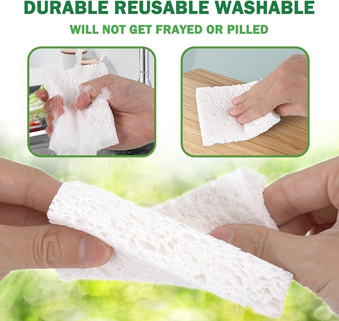 Vilphel 12 Pack Dishwashing Sponges Natural Cellulose Sponges Plant Based Resilient and Reusable Soft Dish Sponges for Washing Dishes DIY Craft Sponge for Fun