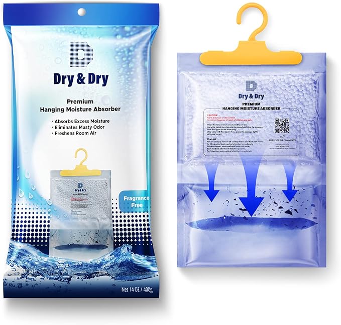 Dry & Dry 9 Packs [Net 14 Oz/Pack] Moisture Absorbers for Home, Basement & Bedroom - Small Dehumidifiers