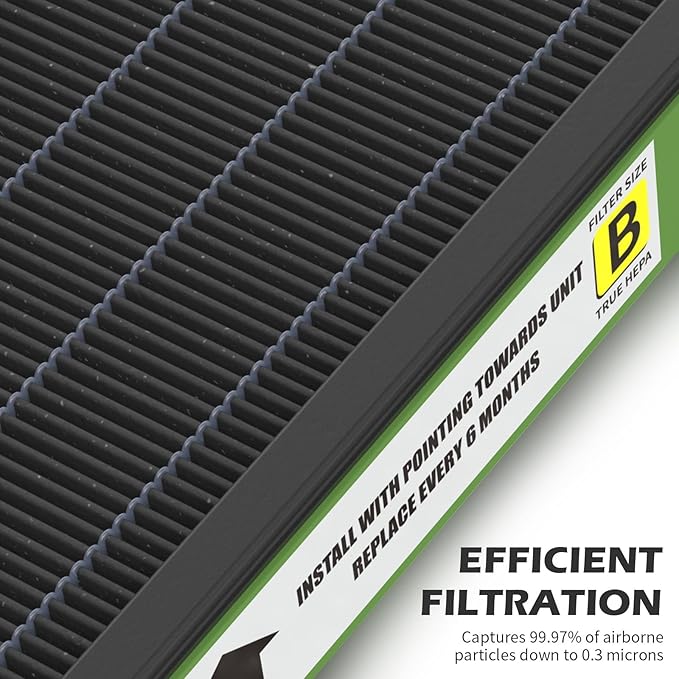 4 Pack FLT4825VO Toxin Clean True HEPA Filter B Replacement with Activated Carbon Pre-Filters Removes 99.97% of polluted Compatible with Guardian Air Cleane Purifier AC4825 AC4300 AC4800 AC4900 AC4850