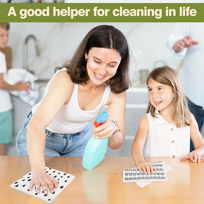 Yelasenari Swedish Dishcloths for Kitchen Reusable 6 Pack Kitchen Towels No Odor Quick-Drying Reusable Paper Towels Reusable Paper Towels Washable for Countertop Sink Kitchen