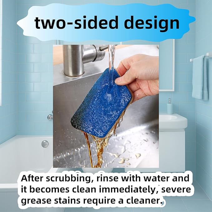 Tub Tile Scrubber Cleaning Sponge, Scrubbing Sponge DIY Cleaning Sponge for Cleaning Shower Bathroom Vessel Sinks Kitchen Toilet Wall Floor 3 Pcs (Replaceable Sponge, Without Handle)
