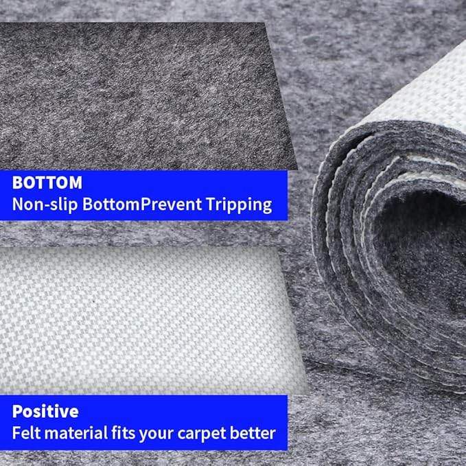 Waterproof Non-Slip 1/5” Extra Thick 10x14 ft Rug Pad for Large Area Rugs Durable Felt Floor Protection pad for All Floors, Suitable for Cutting. Rug Pads Keep Rugs in Place and Provide Cushioning