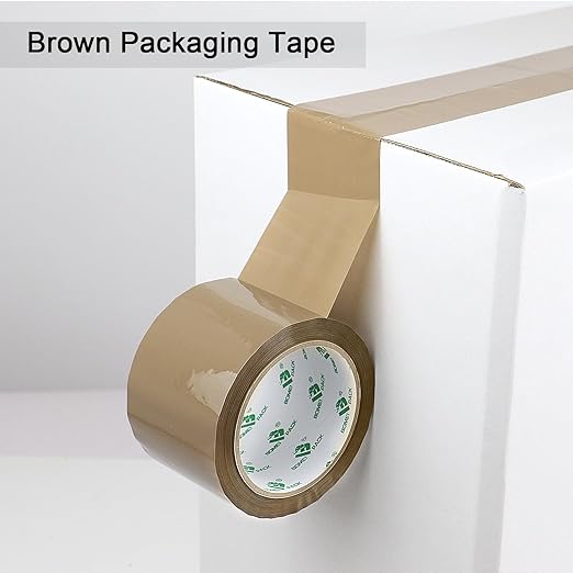 BOMEI PACK 3 inch Brown Packing Tape, 6 Refills Rolls Wide Packaging Tape for Moving, Shipping and Storage, 2.4 Mil x 60 Yards