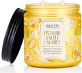 M&SENSE Pistachio Caramel Scented Candle, 11.6oz Natural Soy Wax Non Toxic, 2 Wick Jar Candle, Up to 70 Hours Clean Burn, Housewarming Gift for Women, Nutty Sweet Aroma for Home Office Comfort