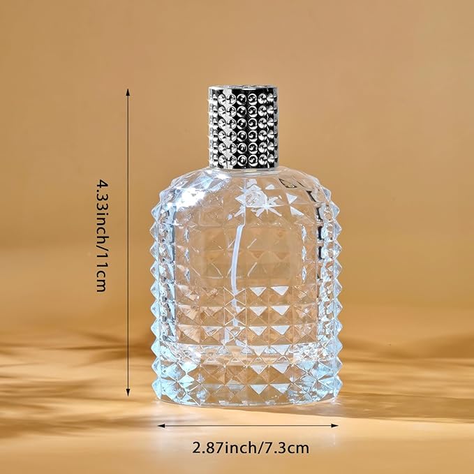 Yerpkefey 100ml/3.4 Oz Glass Spray Bottle Perfume Atomizer,Empty Travel Refillable Perfume Spray Bottle with 3 Kinds of Dispenser (A1)