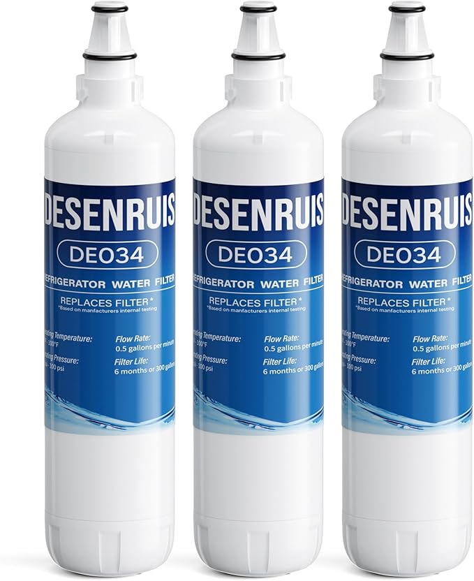 7012333 UC-15ip Compatible with Sub-Zero 7012333 Water Filter, Sub-Zero UC-151, UC-15I, UC-15IO, UC-15IP, UC-15,UC-151P, Improves the Smell and Taste of Water, Pack of 3, By DESENRUIS