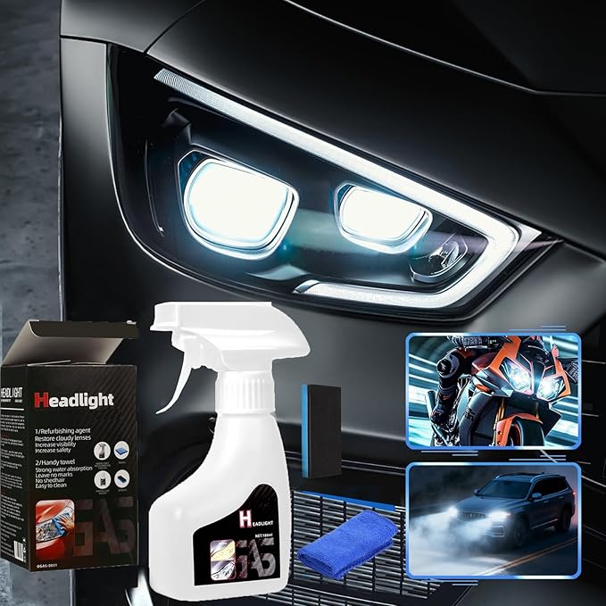 Headlight Cleaner and Restorer Kit Car Headlight Cleaner Long-Lasting Clarity for Cars Trucks Motorcycles