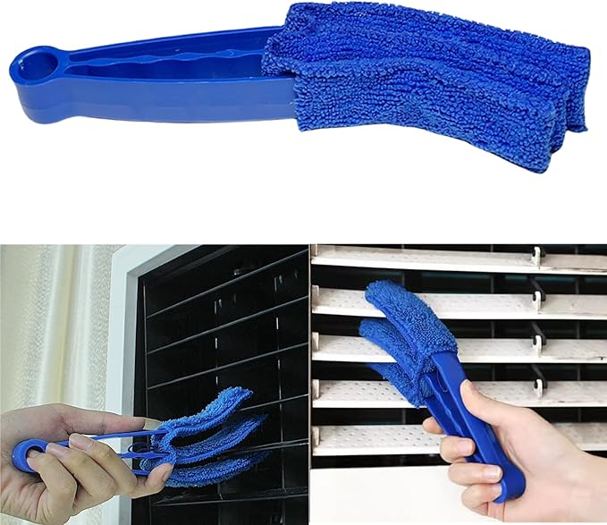 6-Piece Air Conditioner Fin Cleaning Kit HVAC Coil Cleaning Tool Set with Fin Comb Straightener Dual-Sided Microfiber Brushes Deep Cleaning Maintenance for AC Radiator, Vents, Evaporator Coils