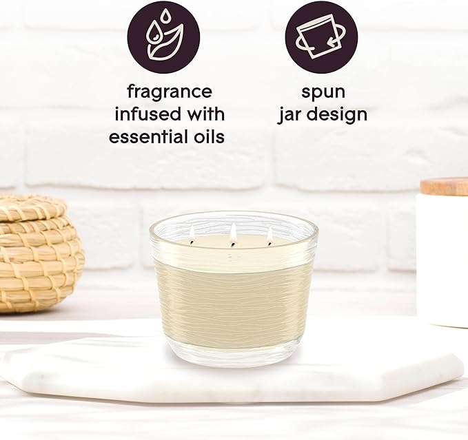 Glade 3-Wick Scented Candle Jar, Coastal Sunshine Citrus, Air Freshener Infused with Essential Oils, 6.8 Oz, 3 Count