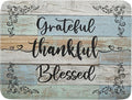 Rustic Wood Dish Drying Mat 18x24 Inch Grateful Thankful Blessed Kitchen Drainer Mats Absorbent Microfiber Rack Holder Countertop Pad