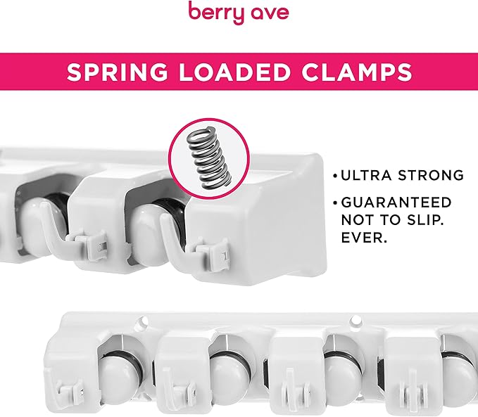 EXTRA GRIP Mop & Broom Holder Wall Mount - Wall Hanging Garden Tool & Utility Closet Organizer, Mop & Broom Hook, Broom Hanger Wall Mount, Mop Broom Organizer, Wall Mounted Broom Rack Mop Storage